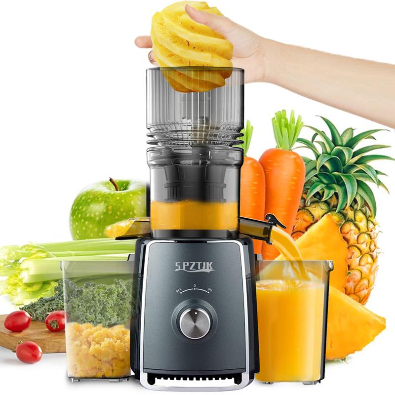 Cold Press Juicer with Large Feed Chute, High Yield, Quiet & Easy to Clean Design