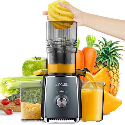 Cold Press Juicer with Large Feed Chute, High Yield, Quiet & Easy to Clean Design