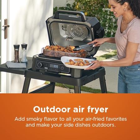 Ninja Woodfire Grill and Smoker Bundle with Stand – Multifunction Outdoor BBQ