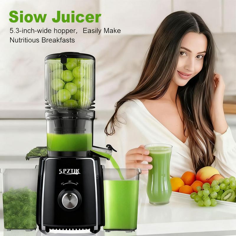 Cold Press Juicer with Large Feed Chute, High Yield, Quiet & Easy to Clean Design