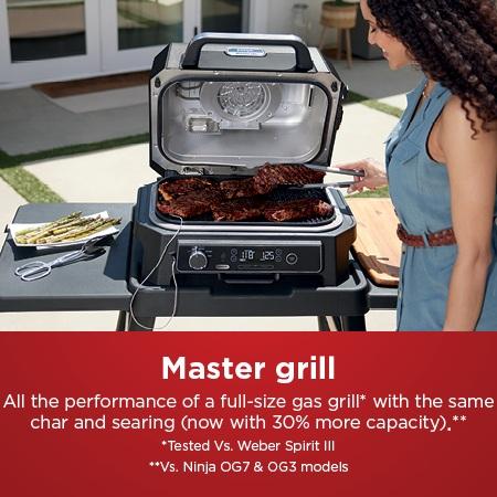 Ninja Woodfire Grill and Smoker Bundle with Stand – Multifunction Outdoor BBQ